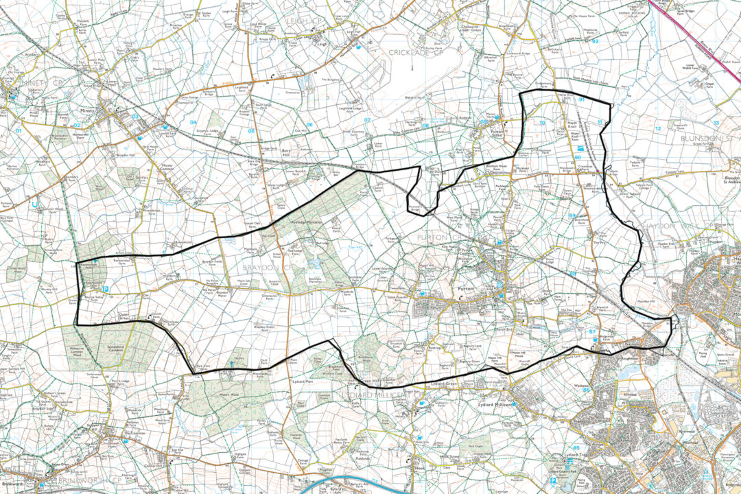 Ordanance survey map with boundary line transposed - Joseph Wright